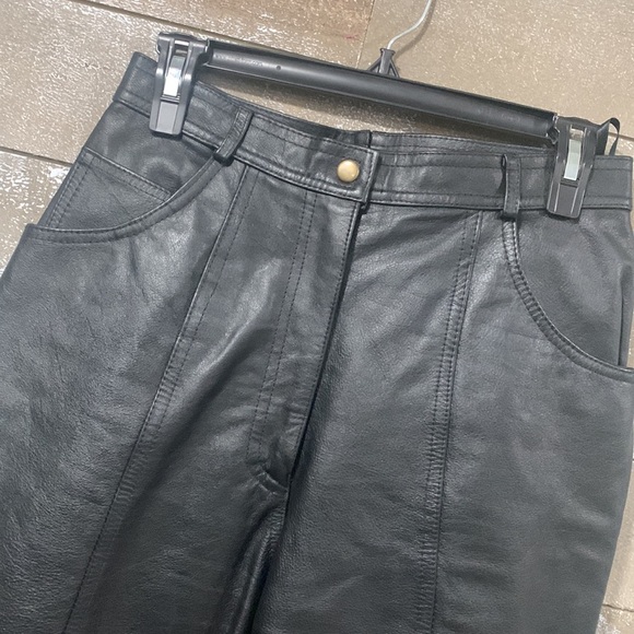 Genuine vintage leather high rise biker concert club pants styles To Go size 10 - Picture 2 of 11